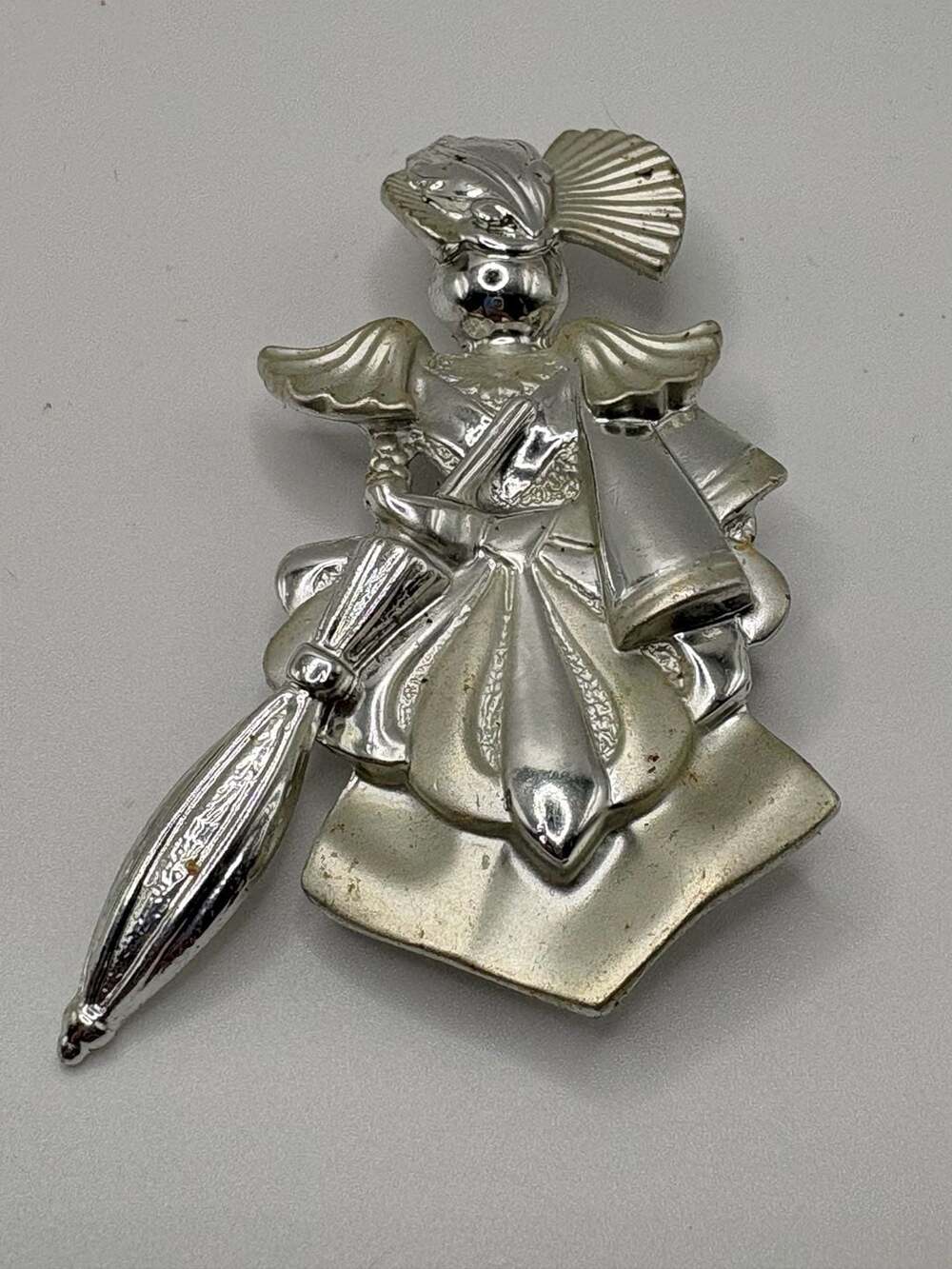 Vintage Lang Silver Classic Lady Brooch